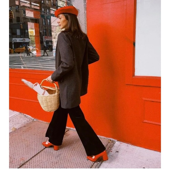 ZARA MARY JANE STRAP HEEL MADE IN SPAIN IN ORANGE ALTERNATIVE VINTAGE HEEL SHOES - Picture 9 of 16